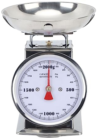 Digitale Küchenwaage, Kleine Mechanische Waage, Hochpräzise Edelstahl-Kochwaage für Diät, Backen, Kochen, Essenszubereitung, Kaffee (2KG)