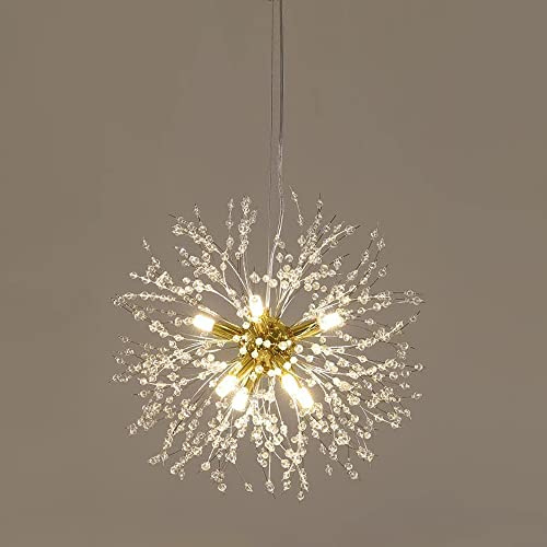 PAZWAHF Moderne Löwenzahn-Pendelleuchten, Feuerwerk-Kristall-Deckenleuchte, Innen-Hängelampe für Wohnzimmer, Restaurant, Küche