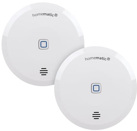 Homematic IP Smart Home 2er-Set Wassersensor, Wassermelder für zuverlässige Alarmierung per Sirene und Push-Benachrichtigung in der Smartphone-App bei Feuchtigkeit und Wasser, 151694A0