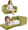 MeMoreCool Kindersofa Kindersessel Ausklappbar, Bequemes Bettsofa für Kleinkinder, 2-in-1 Schlafsofa für Kuschelecke Kinderzimmer, Mini Baby Sofa mit Schlaffunktion für Jungen und Mädchen, Grün