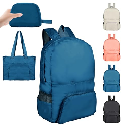 Ultraleichter, faltbarer Rucksack, 25 l, klein, wasserabweisend, langlebig, verstaubar, für Damen und Herren, Outdoor, Camping, Wandern, Reisen, Wandern, Radfahren, Einkaufen, grün, One size