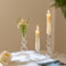 Bougeoir en Verre Hewory Bougies en bâton Décoration : Bougeoir à Bougie en Verre Transparent Bougies en Verre pour Le Salon, Le Mariage et la fête - Lot de 3