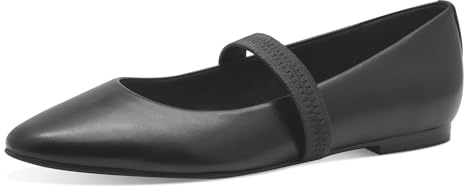 MARCO TOZZI Damen Ballerinas mit Riemen Spitz, Schwarz (Black), 39 EU