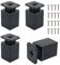 Minnhua 4 Stück Möbelfüße Verstellbar Möbelbeine Schwarz Möbelfüße Höhenverstellbar Tischbeine Höhenverstellbar 40 * 40mm Schrankfüsse Metall Tischbeine 60mm-80mm für Möbel Schrank DIY