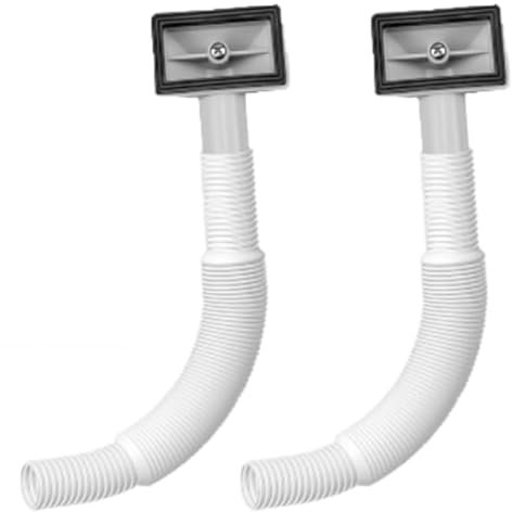 Yuiturt 2pcs Sink Overflow Pipe Kit with Rectangular Head, 250cm Extendible Overflow Tube, Durable for Kitchen Sinks, Prevents Overflow and Enhances Drainage