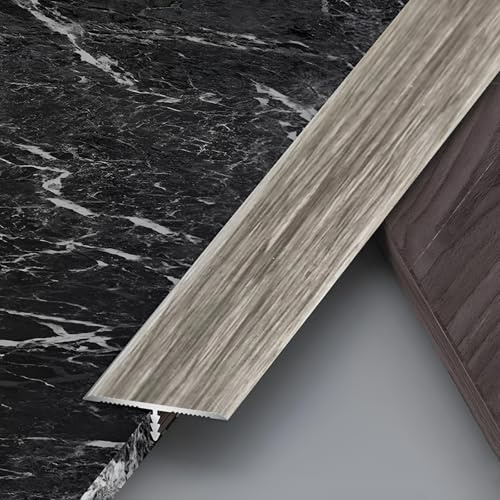 Raouoae T-Form Übergangsprofil Floor Divider Strip Türschwelle Für Nahtlose Bodenübergänge 3 Stück 90 Cm Laminat Übergangsprofil Geeignet Für Alle Bodenarten(Gestreift grau,Breite: 33 mm)