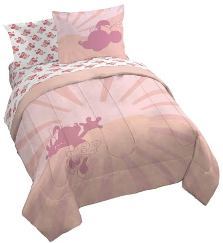 Disney Minnie Mouse Queen-Size-Bettdecken-Set – 7-teiliges Bettwäsche-Set mit Bettlaken und Kissenbezügen – superweiche, gemütliche rosa Bettwäsche