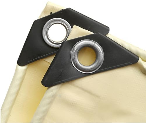 SIAMZYWV Telone Beige in PVC Rivestito in Telo Impermeabile con Occhielli per Copertura Esterna, Pioggia di Emergenza, Tetto, Piscina, Barca, Campeggio (1x2m)