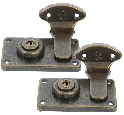 KONTONTY 2 Stück Antike Koffer-Schlossbügel Aus Bronze Ergonomischer Riegel Für Reisegepäck Koffer Und Schmuckkästchen Vielseitiger Sicherheitsverschluss Mit Vintage Design