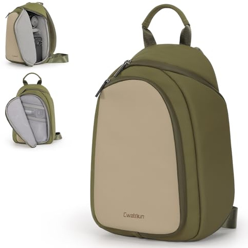 Cwatcun Kameratasche, Kamera Umhängetasche Tasche Klein, DSLR/SLR/Spiegellose Kompaktkameratasche, Wasserfeste Kamera-Schultertasche Crossbody Fotografie Geldbörse Kompatibel, Objektiv,Grün