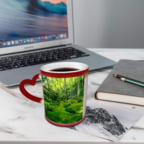 AELKSP Ceramic,Giou-ji temple's Garden of mosses,Coffee Mug Color Changing Mug Hot Heat Changing Mug Hot Heat Sensitive Mug Coffee Mug Tea Mug Drink Cup Milk Mug