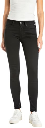 Replay Damen Jeans New Luz Power Stretch, Black 098-4 (Schwarz), 25W/30L