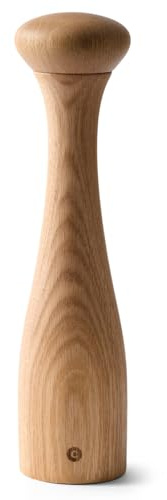 Crushgrind Lyon Gewürzmühle mit Keramikmahlwerk | Holz-Braun | Salz und Peffermühle mit verstellbarem Mahlgrad | Kräutermühle aus hochwertigen, nachhaltigen Materialien (Eiche, 30 cm)