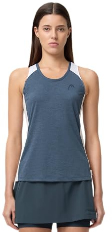 HEAD Play TECH Tank Top Women | atmungsaktives, feuchtigkeitsregulierendes modernes Trainingsshirt mit Color-Block Design und Wishbone-Logo.