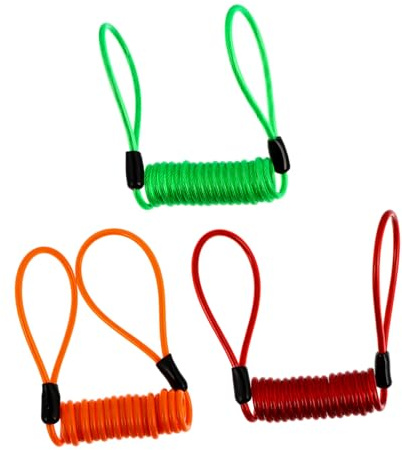 Alasum Diebstahlwarnkabel 3 Stück Aus Kunststoff Und Stahl Scheibenbremsenschloss Erinnerungskabel Universell Für Motorrad Fahrrad Mountainbike Und E-auto Sicherung