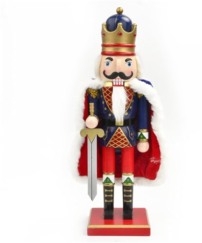 Beimus Extra Large Wooden Nutcrackers Soldier With Cloaks 38Cm Holiday Party Decoration For Mantels Or Shelf Display Wood Nutcrackers Soldier Ornament