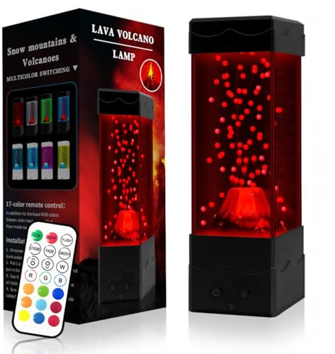 Nordreach 22,9 cm Lava Stimmungslampe, 7 Farben wechselndes LED-Licht mit aufsteigendem Lava-Effekt, flüssiges Nachttischlampe für Schlafzimmer, sensorische Räume, Entspannungsräume & Heimdekoration
