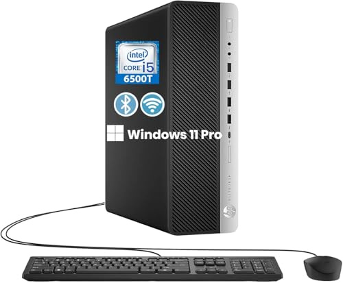 HP EliteDesk 800 G3 SFF Desktop Computer PC, Intel Core i5-6600, 16GB RAM, 256GB SSD, DVD, DP, LAN/RJ-45, QWERTY Keyboard, Win11 Pro (Refurbished)