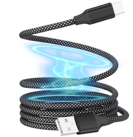 QGH 100W Magnetic USB-A to USB-C Cable, 1m Nylon Braided | Self-organizing fast charging cable with 480Mbps data sync for iPhone 16/15, Galaxy S25/S24, Pixel 9 and USB-C devices