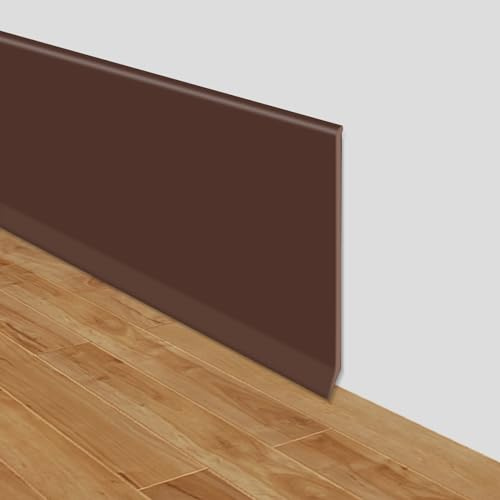 Rodapies autoadhesivo rodapié blando de PVC 15cm de ancho zócalos decorativos base de pared zócalo flexible autoadhesivo molduras decorativas para pared (Marrón café, 15cm×6m)