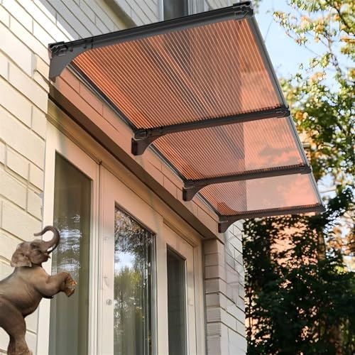 Pensilina trasparente Garden da Esterno per Finestra【Gguwug Pensilina Tettoia 100x50cm】grandine e intemperie, tettoia per esterno in pvc ideale per porte d’ingresso, finestre, balconi o vetrate