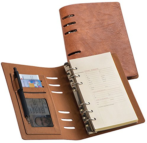 Ringbuch / DIN A6 / mit Notizblock / PU-Einband