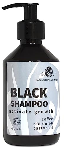 Zwiebel-, Koffein- Rizinus-Shampoo für fettiges Haar: Kopfhautstimulator, Stärkungsmittel, Anti-Haarausfall und Schuppen. OHNE Sulfate, OHNE Silikone - 250 ml