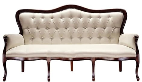 Casa Padrino Luxus Barock Chesterfield Sofa Beige/Dunkelbraun 184 x 81 x H. 107 cm - Wohnzimmermöbel im Barockstil