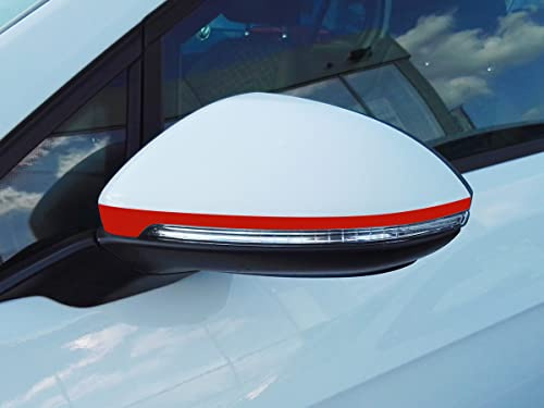 SB CarDesign Spiegelstreifen passend für VW Golf 7 Limo Variant Sportsvan GTI Stripes Außenspiegel (Rot)