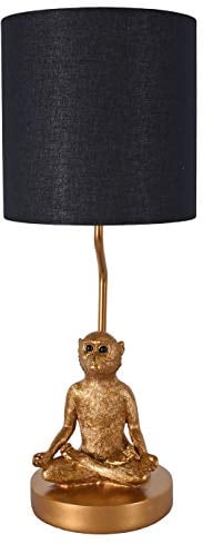 Tischleuchte Affe im Lotussitz Gold (ohne Leuchtmittel) Lampe Yoga 52 cm Nachttischlampe cw250 Palazzo Exklusiv