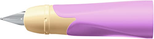 STABILO - Rechtshänder-Griffstück für ergonomischen Schulfüller mit Anfänger-Feder A - EASYbirdy Pastel Edition in soft pink/apricot