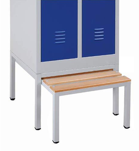 Lüllmann Spind Untergestell mit Sitzbankauszug 400 x 600 x 800 mm Sitzauflagen buche lichtgrau