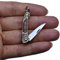 JPCRMOV kleine Klappmesser Taschenmesser, Outdoor Mini Messer nur 9 g, klein Schlüsselanhänger Messer Survival EDC Tools mit X50CR15MoV Edelstahl und Griff Messing Schlangenholz