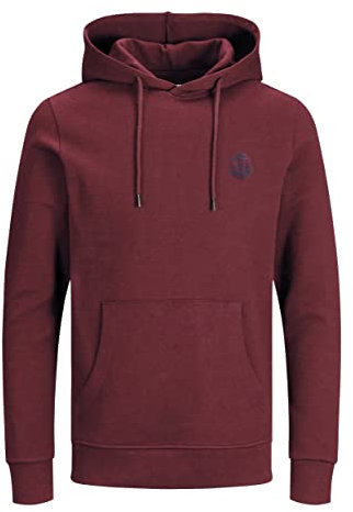 JACK & JONES Moda Hombre JJEBASIC Logo Sweat Hood, Port Royale/Navy Blazer, XL