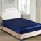Spannbettlaken 200x200cm Boxspringbett Topper Frottee Satin Blau Dunkelblau Muster Bettlaken Glanz-Satin Leintuch Seide Shining Spannbetttuch Uni Spannleintuch für Hohe Matratze bis 25-30 cm