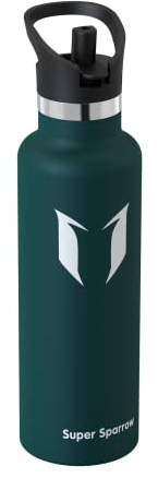 Super Sparrow Botella Agua Acero Inoxidable - Botellas Termica 500ml - Sin BPA - Termo Cantimplora con Pajita Vacío, para Deporte, Viaje, Escuela, Exterior, Oficina, Gimnasio