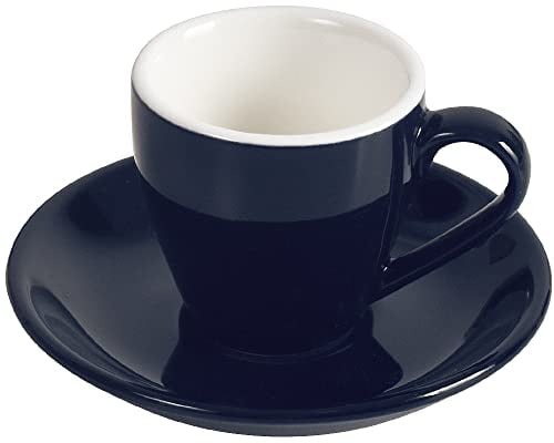 ionEgg Porcelain Espresso Cup with Saucer, Espresso Shot Cup, Demitasse Cup, 80ml/2.7Oz, Navy