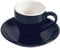 ionEgg Tazza da caffè in porcellana con piattino, tazza da caffè espresso, 80 ml, blu scuro