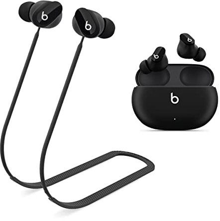 WOFRO Anti-Lost Strap for Beats Studio Buds, Sports Anti-Slip Soft Silicone Lanyard Accessories Compatible with Beats Studio Buds Bluetooth Headphones Neck Rope Cord (Black)