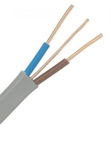 Primes DIY Electric Socket Wire Cable 10mm Twin & Earth Flat Grey PVC Lighting Electric Cable 6242Y BASEC Approved (30 Meter)