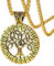 FaithHeart Goldener Lebensbaum Anhänger Nordischer Keltischer Knot mit Rune Symbol Wikinger Schmuck für Geburtstag Muttertag