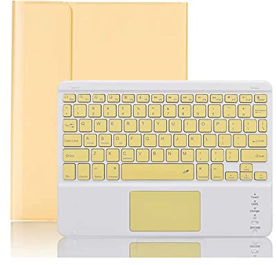 ZKAIAI Custodia Tastiera per iPad 9.7 6a/5a Generazione 2018/2017, iPad Pro 9.7, iPad Air 2/1, Custodia con Tastiera Touchpad Bluetooth per iPad 9.7, Smart Cover con Supporto Pencil, Giallo