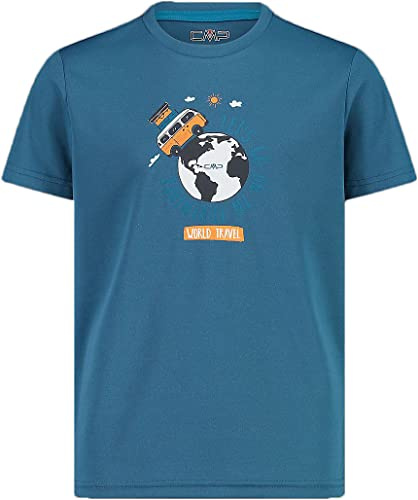 CMP T-Shirt für Kinder, Black Blue, 110, Schwarz Blau, 110 cm