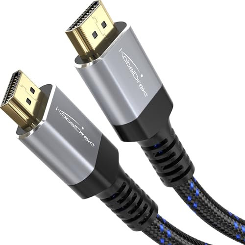 KabelDirekt – 4K HDMI-Kabel – 15 m – Bruchfeste Metallstecker + Nylon-Braiding – Für jeden HDMI-Anschluss (4K@60Hz, HDMI 2.0, High Speed mit Ethernet, Blu-ray, PS5/Xbox/Switch)