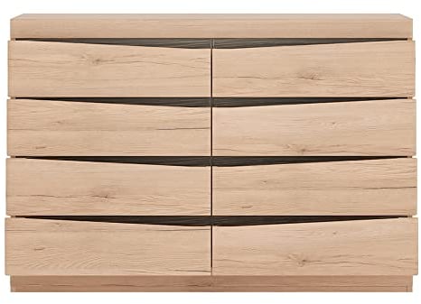 Sideboard Kommode Anrichte 126x84x40 cm Schubladenschrank Schubkästen Schubladen grifflos in Eiche Nb. Wenge braun