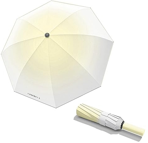 Maibar Sonnenschirm UV Taschenschirme Weinflasche Regenschirm Stockschirme Klappschirme Leicht 8 Knochen für Frauen (Orange)