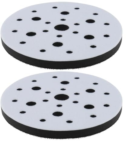 ECSiNG 2pcs Tampon d'interface en Éponge Souple Diamètre 150mm 25 Trous Crochet et Boucle Tampon Souple Coussin d'interface pour Tampons de Ponçage