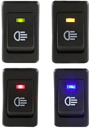 CGEAMDY 4 Piezas Auto Boton Interruptor Rocker Switch, Balancin Interruptor Luz Boton On Off para Coche Barco Moto, 4 Pines ON/Off Interruptor Basculante Universal para Lámpara Luz Niebla, para Coche