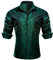 Barry.Wang Men Dress Shirts Paisley Silk Long Sleeve Button Big and Tall Down Shirt Fashion Leisure Wedding Party Prom Green S-3XL