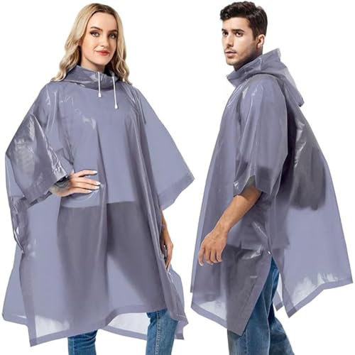 GUKOY Regenponcho 2 Stück Regenmantel für Damen Herren, Eva Regencape Regenjacke für Wandern Radfahren Camping Reisen